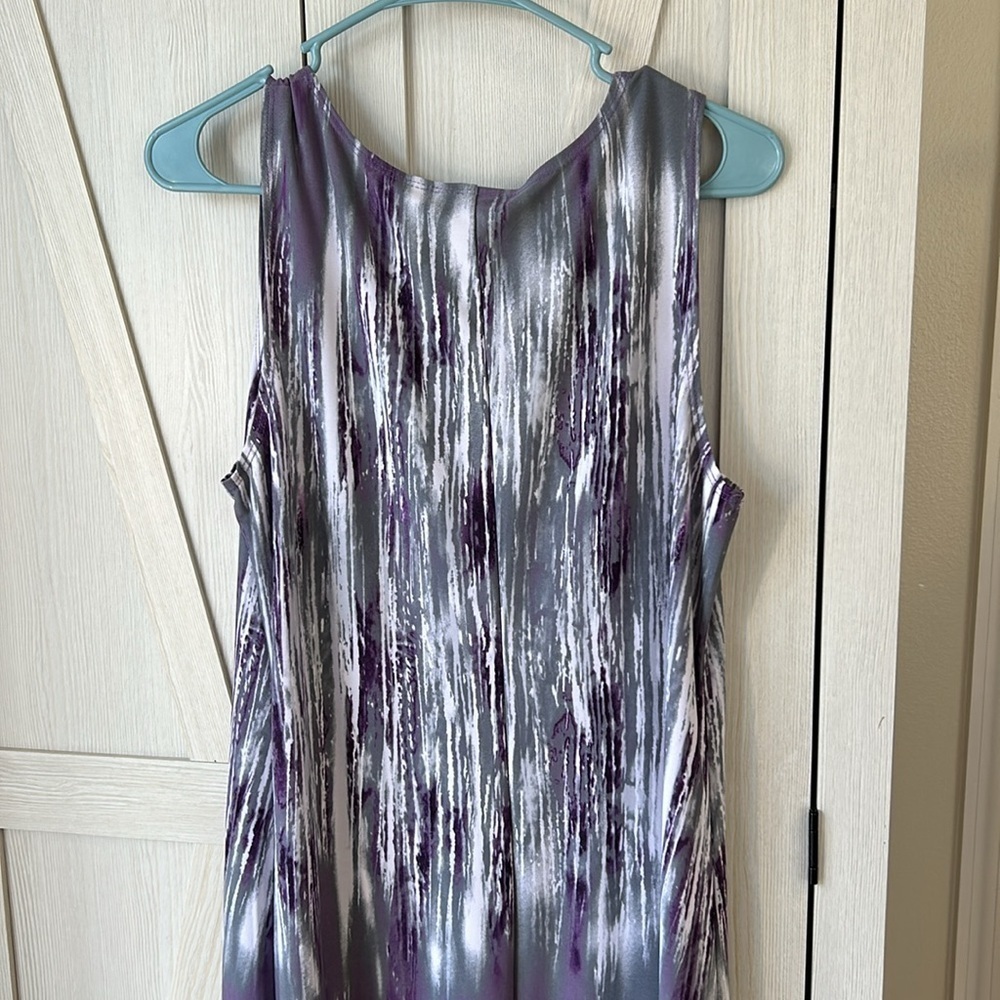 Effortless Style by Citiknits Purple/Grey Tank Sundress Sz M - Picture 5 of 12